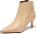Coutgo Womens Kitten Heel Ankle Boots Pointed Toe - Comfortable Walks
