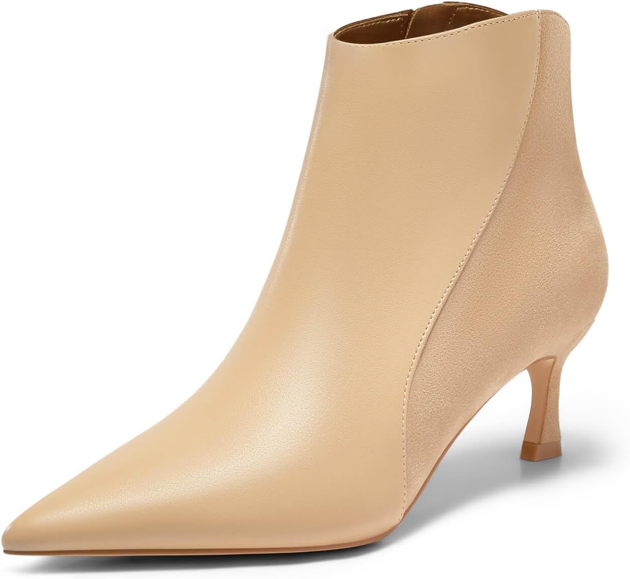 Coutgo Womens Kitten Heel Ankle Boots for Stylish Comfort