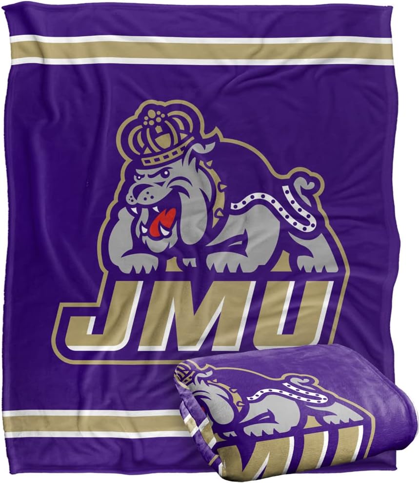 James Madison University Primary Logo Silky Touch Throw Blanket