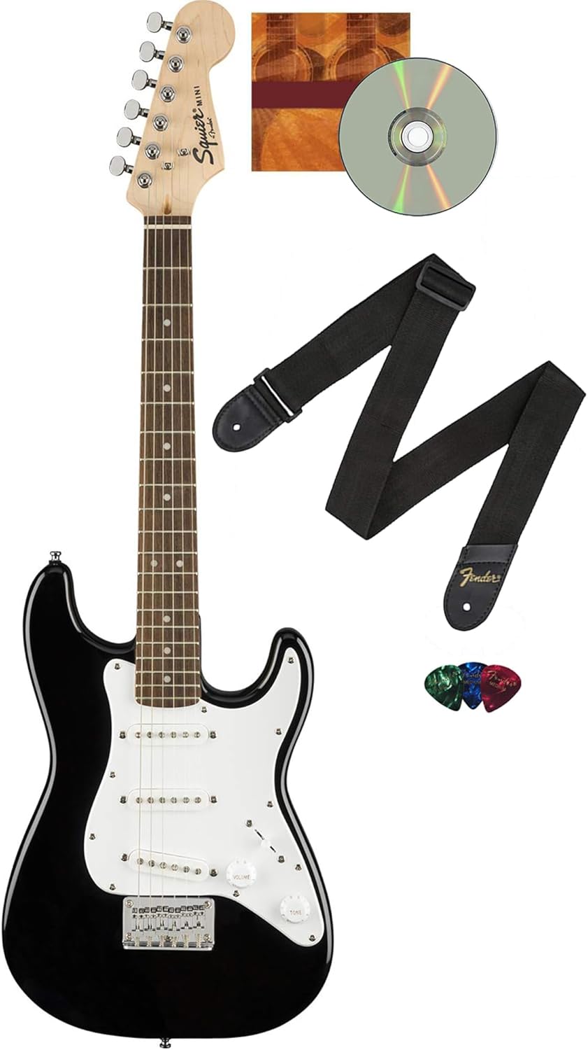 Fender Squier 3/4 Size Kids Mini Strat Electric Guitar Bundle