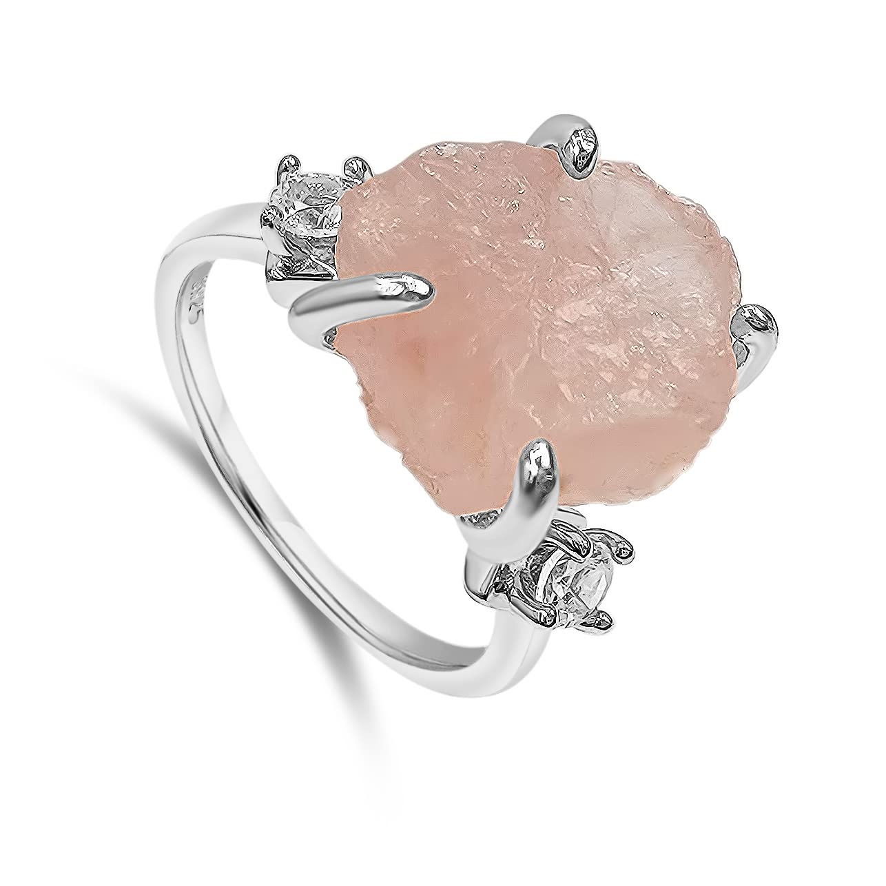 Real Raw Crystal Ring Birthstone Jewelry Gift for Her Unique