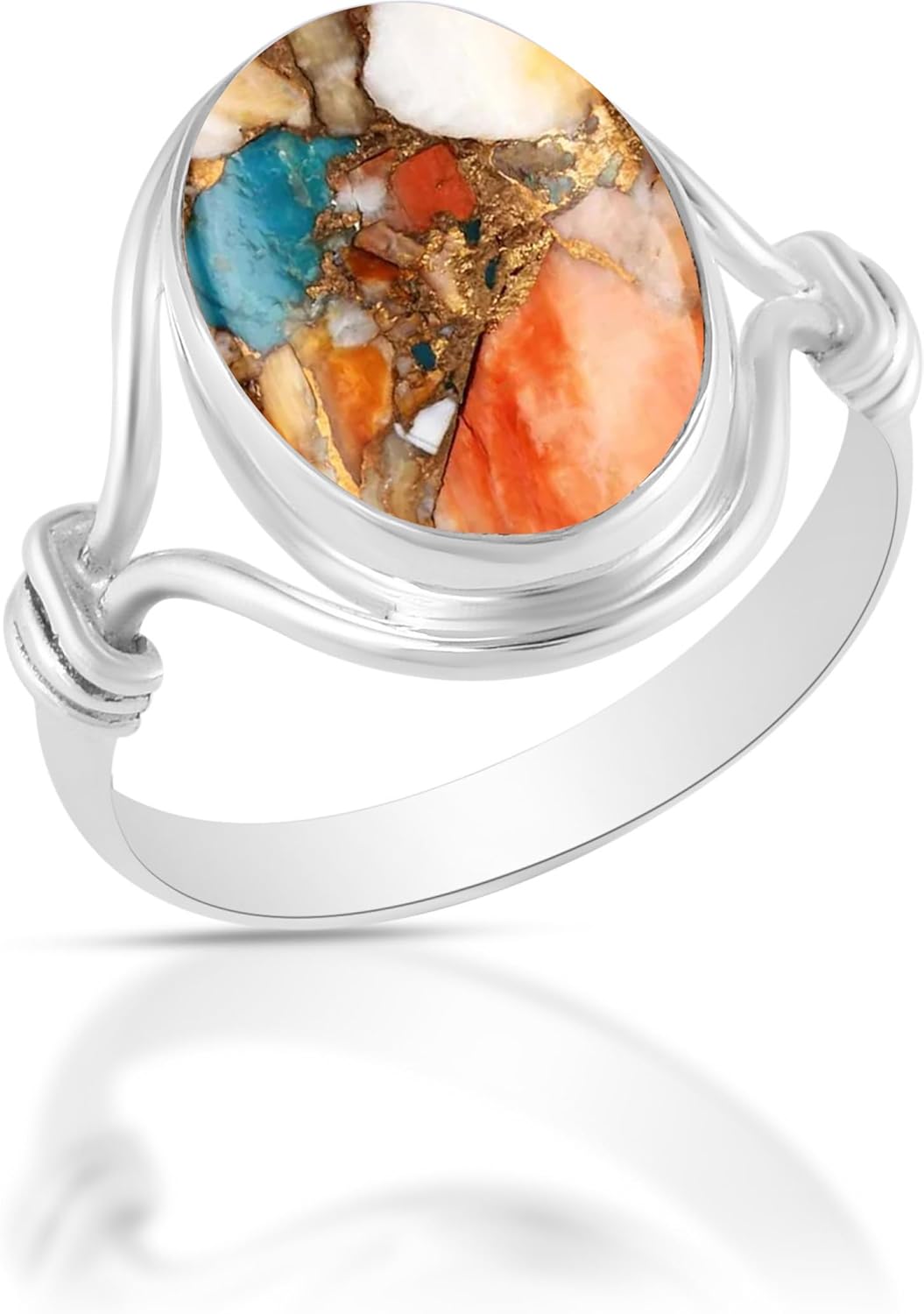 Solid 925 Sterling Silver Ring with Natural Gemstone Beauty
