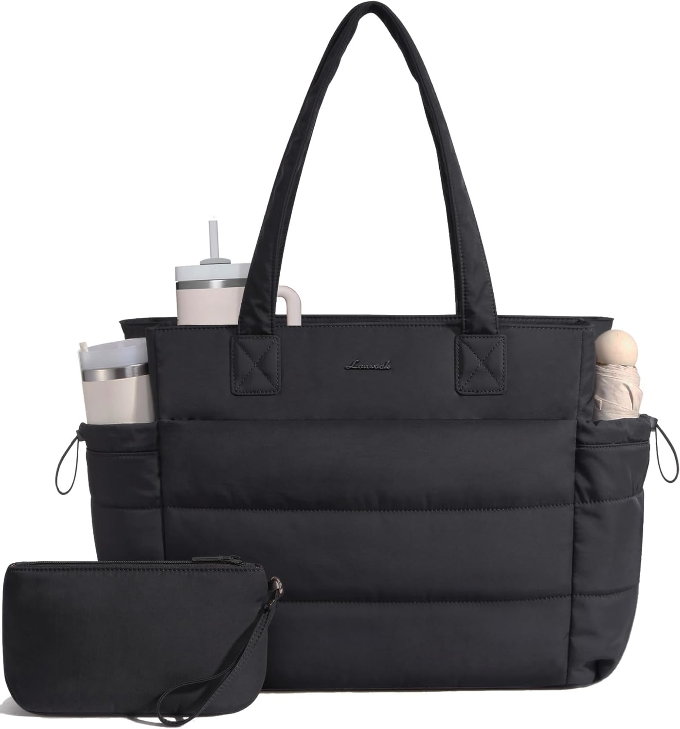 LOVEVOOK Tote Bag for Women with Giant Tumbler Holder Pocket