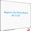 Magnetic Dry Erase Planning Board 48 x 36 in - Grid Surface for Neat
