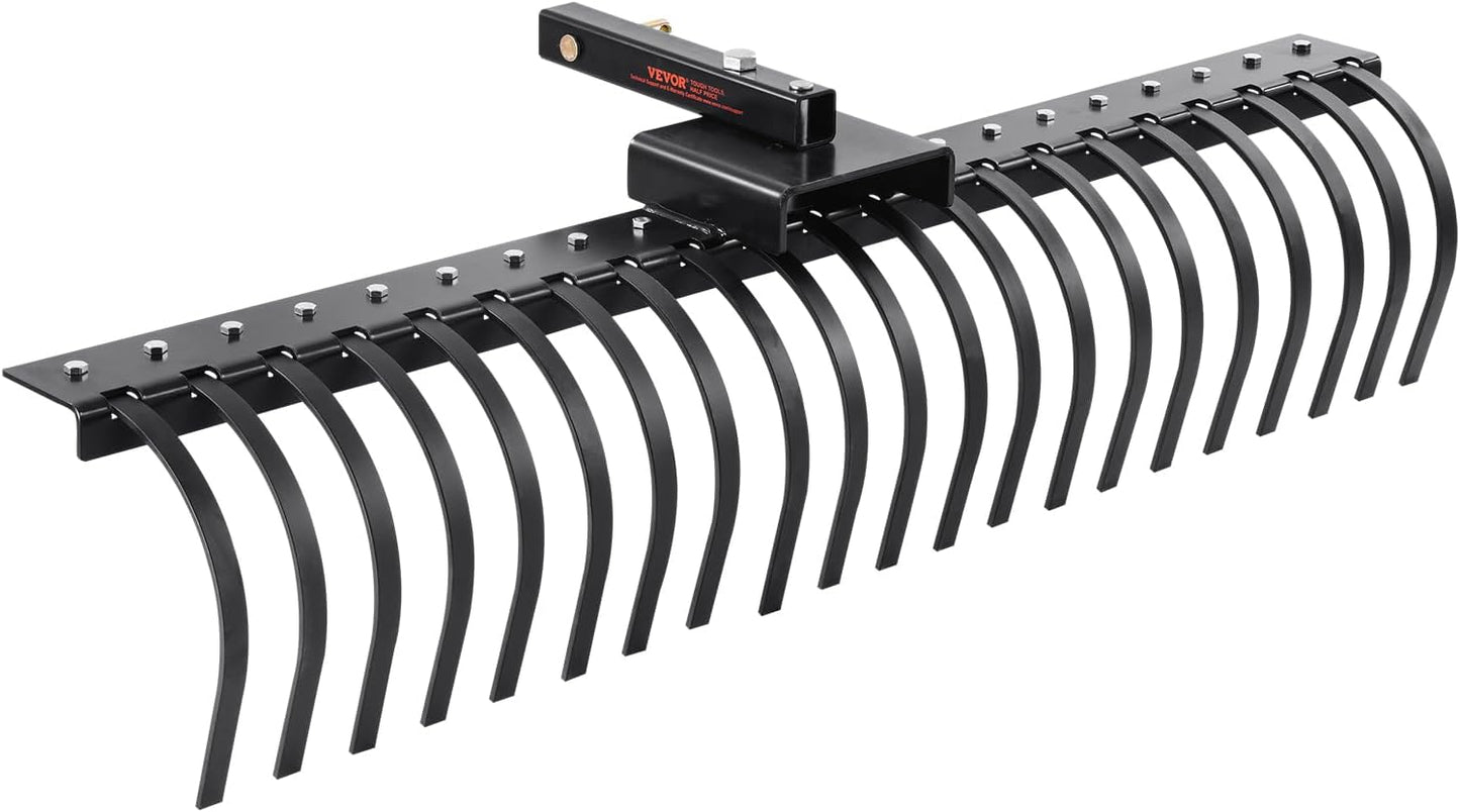 VEVOR 60 Inch Tow Behind Landscape Rake for Efficient Yard Cleanup