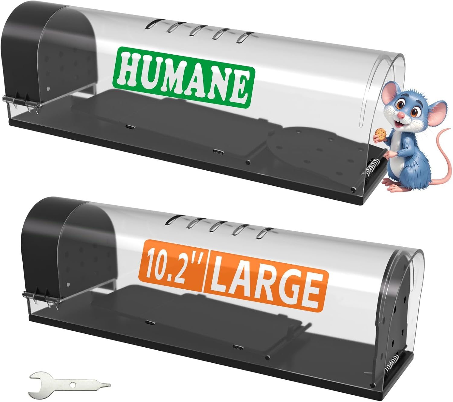 Large Humane Mouse Traps - No Kill Live Catch, Safe for Kids & Pets