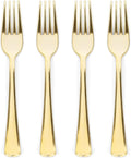 Gold Plastic Forks Set of 300 - Heavy-Duty Disposable Flatware