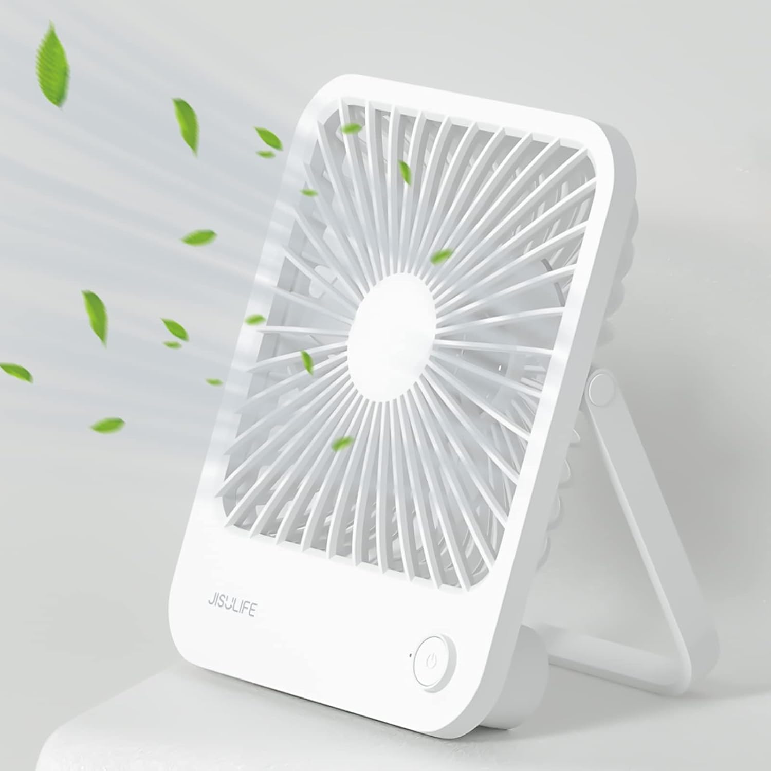 JISULIFE Rechargeable Desk Fan: 180Foldable, 4 Speeds, Long Battery