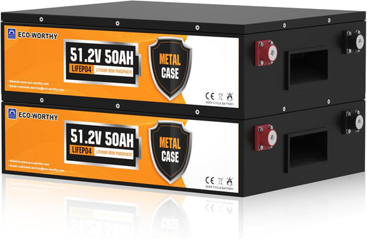 ECO-WORTHY 48V 100Ah LiFePO4 Solar Batteries for Off-Grid Use