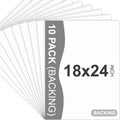 Somime 10 Pack Backing Boards 18x24 Uncut White Mats - Acid-Free