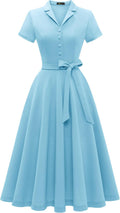 Wedtrend Women's Vintage Tea Dress - Audrey Hepburn Style Fit High