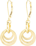 14K Gold-Filled Circle Drop Earrings - Minimalist Everyday Dangle