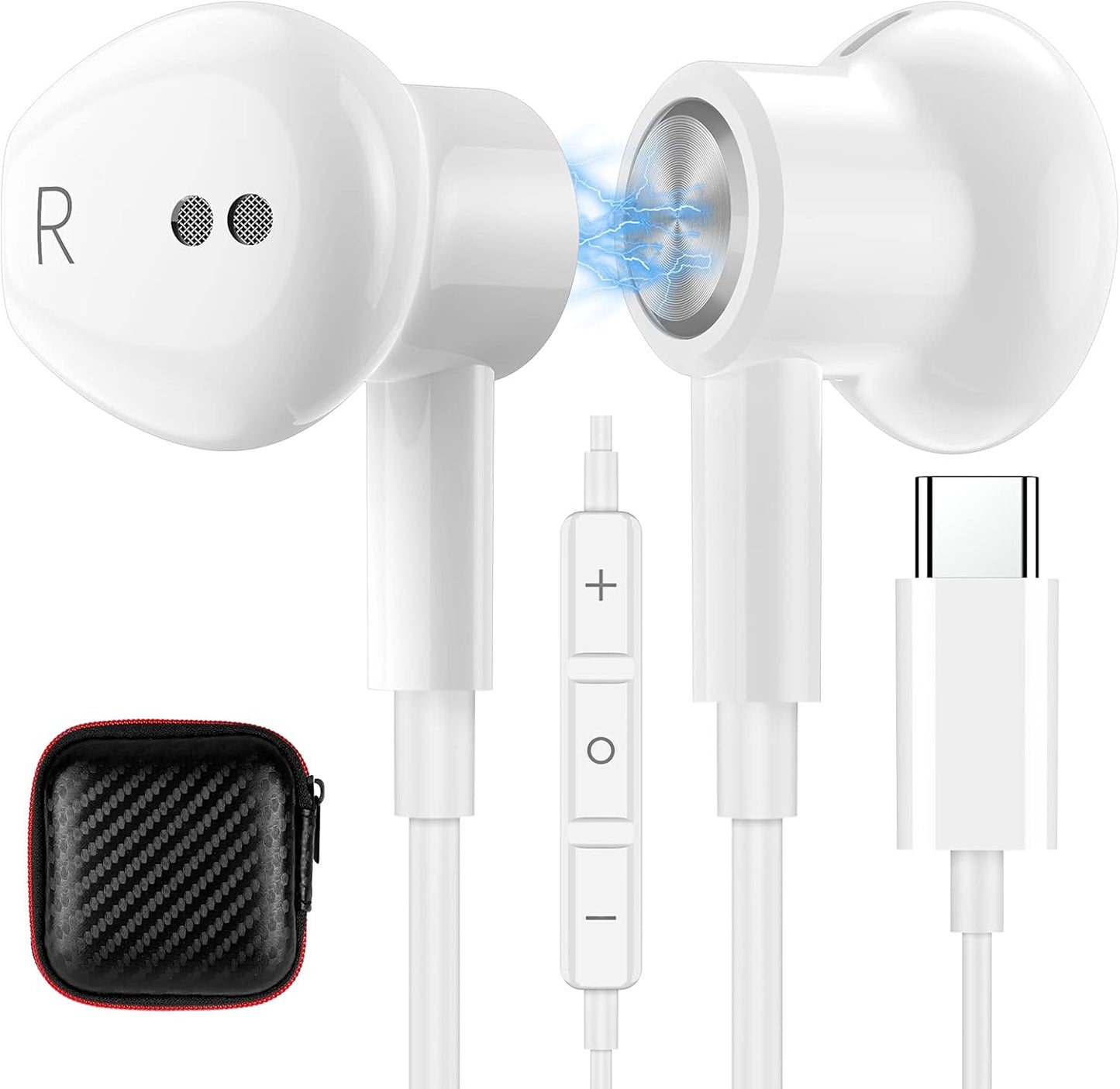 Noise-Canceling USB C Earbuds for iPhone & Samsung