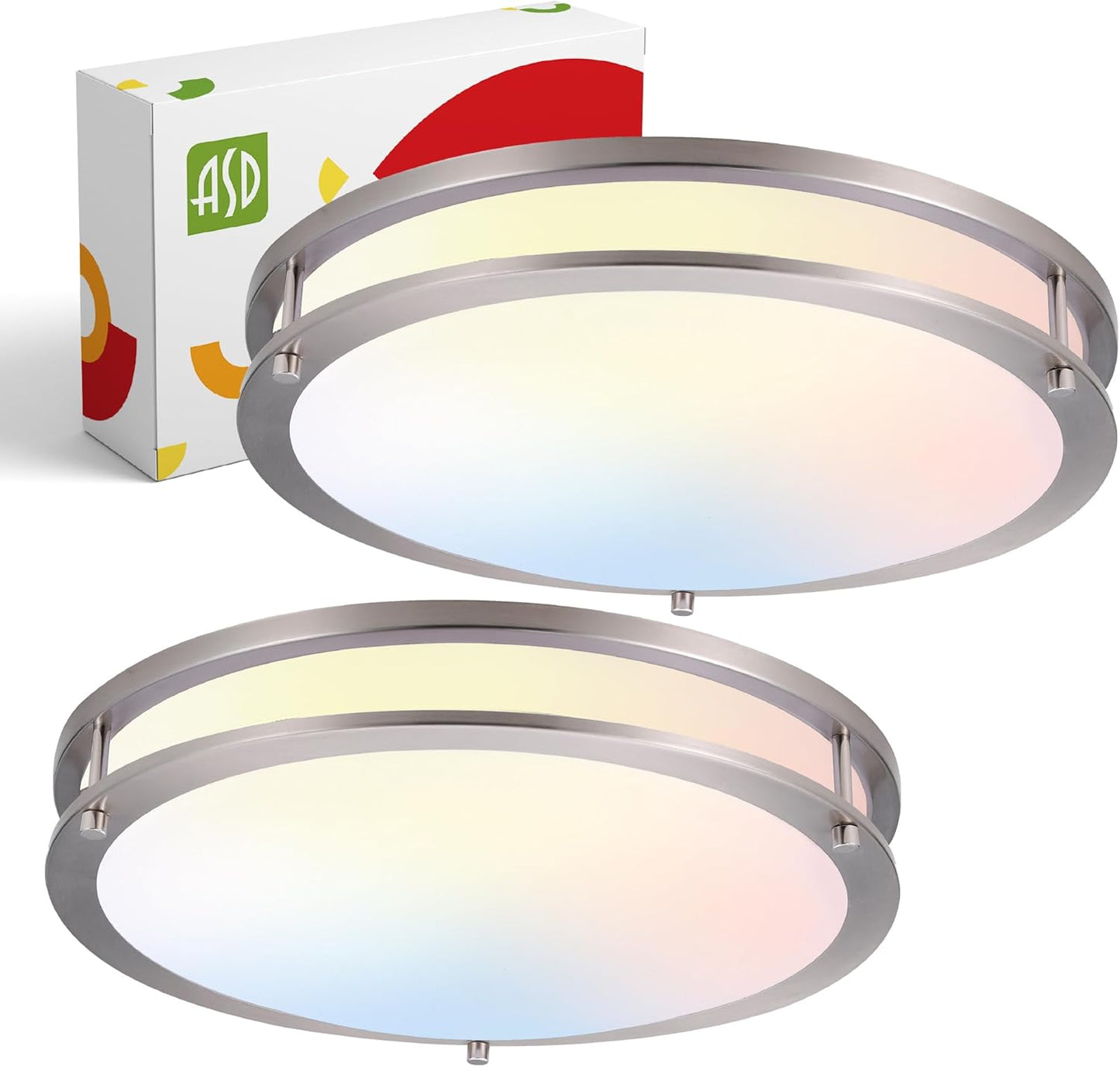 ASD LED 16 Inch Round Flush Mount Light Fixture for Brightness