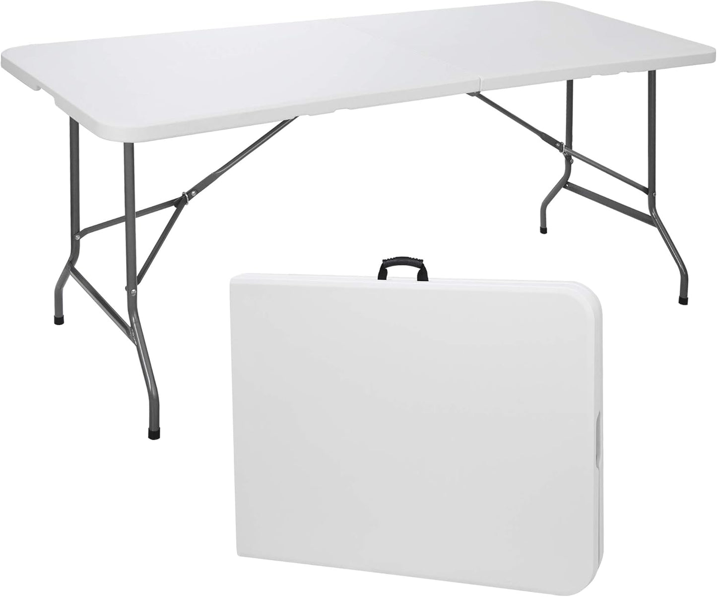 ZENY 6ft Folding Table - Portable Picnic Table for All Uses