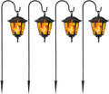 Solar Flame Hanging Lights 4 Pack - Flickering Lanterns with Shepherd