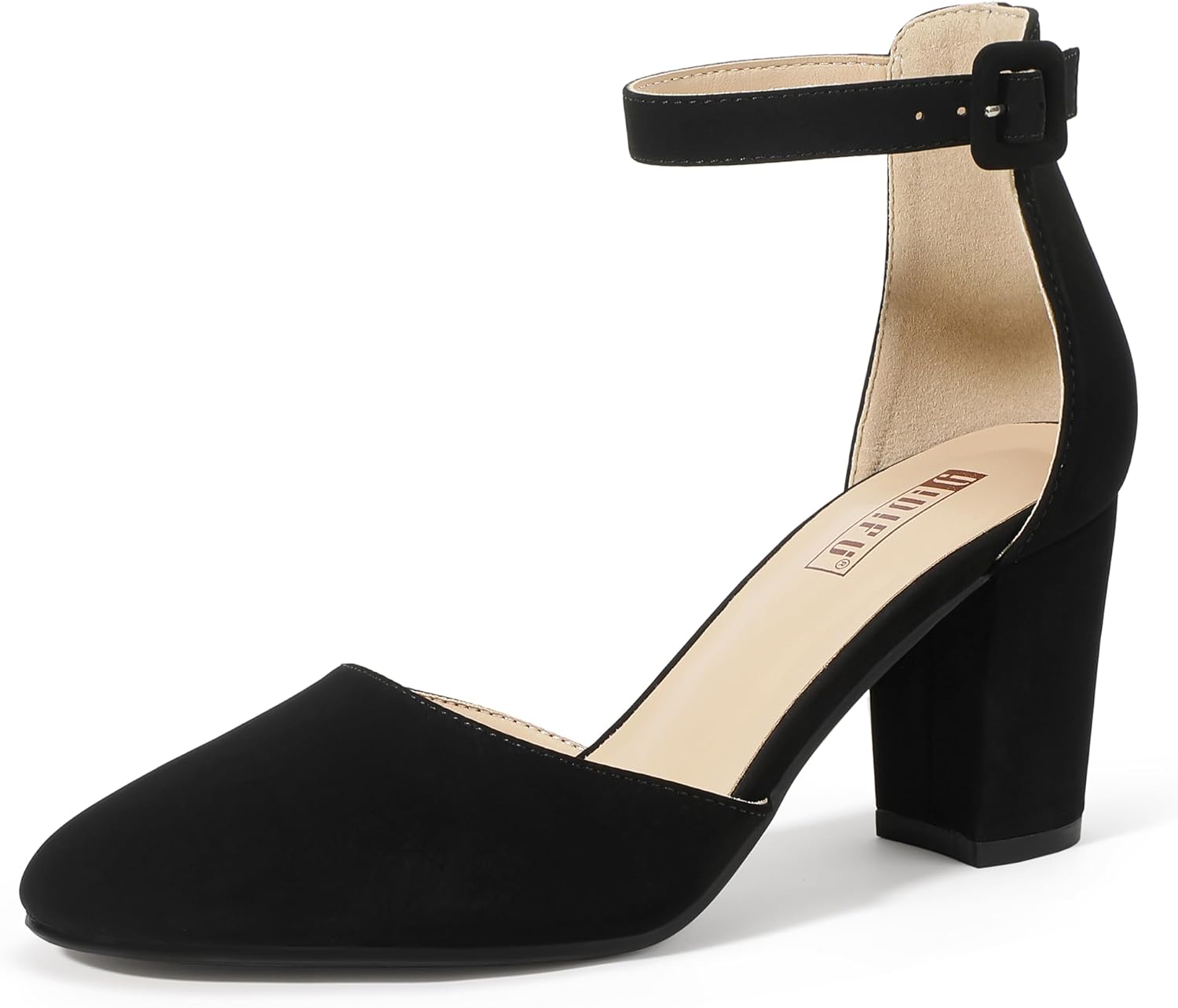 IDIFU Closed Toe Heels for Women - Stylish Chunky Block Heels