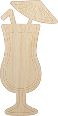 Daiquiri Cocktail Umbrella DIY Wood Cutout - 1/8 Inch Thick - 4.70 Inch