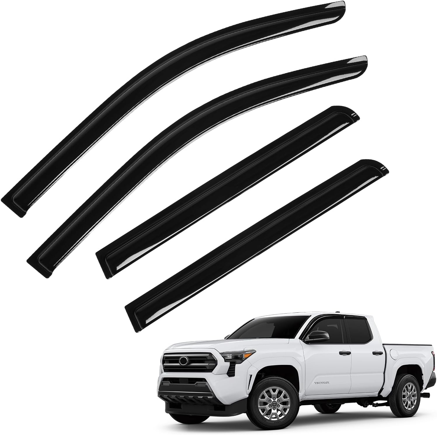 FIILINES Rain Guards for Toyota Tacoma 2024-2026 - 4PCS Black