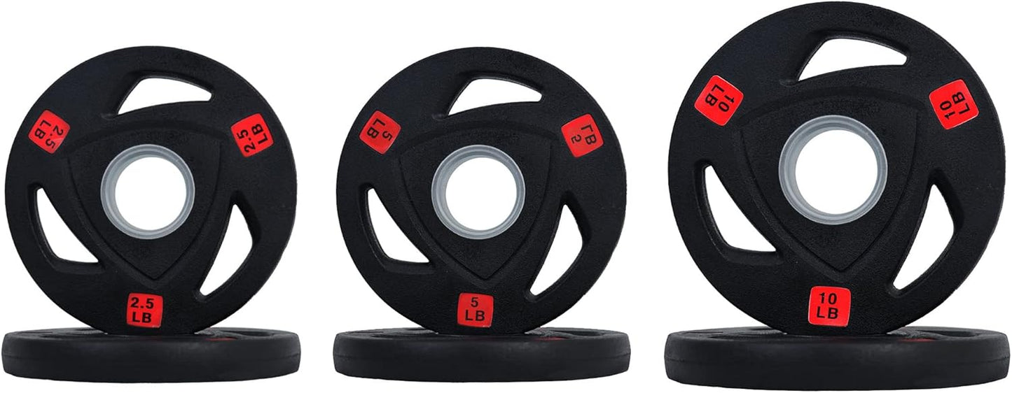 Signature Fitness Olympic 2-Inch Cast Iron Weight Plates Set