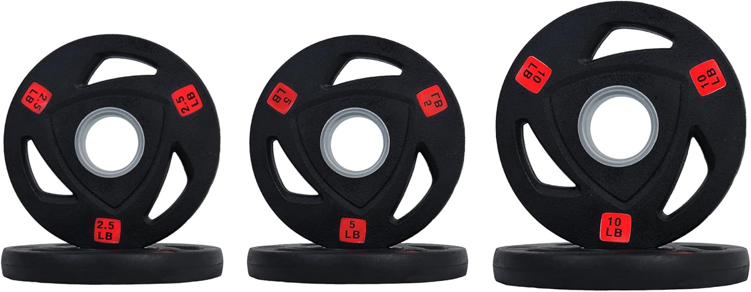 Signature Fitness Olympic 2-Inch Cast Iron Weight Plates Set