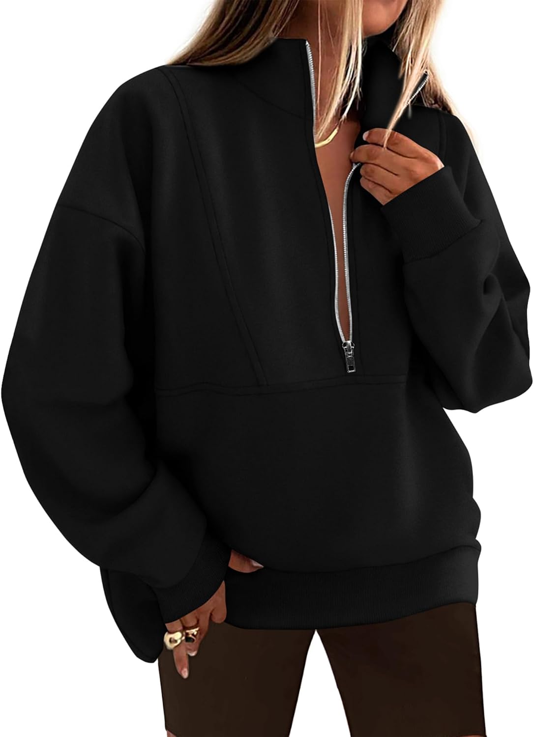 KIRUNDO Women's Half Zip Pullover Sweatshirt for Fall Fashion