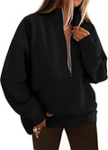 KIRUNDO Sweatshirt for Women Half Zip Oversized Fleece Pullover 2025