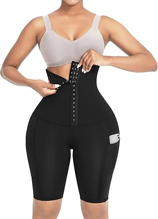 Tummy Control Shapewear Shorts for Women with Pockets