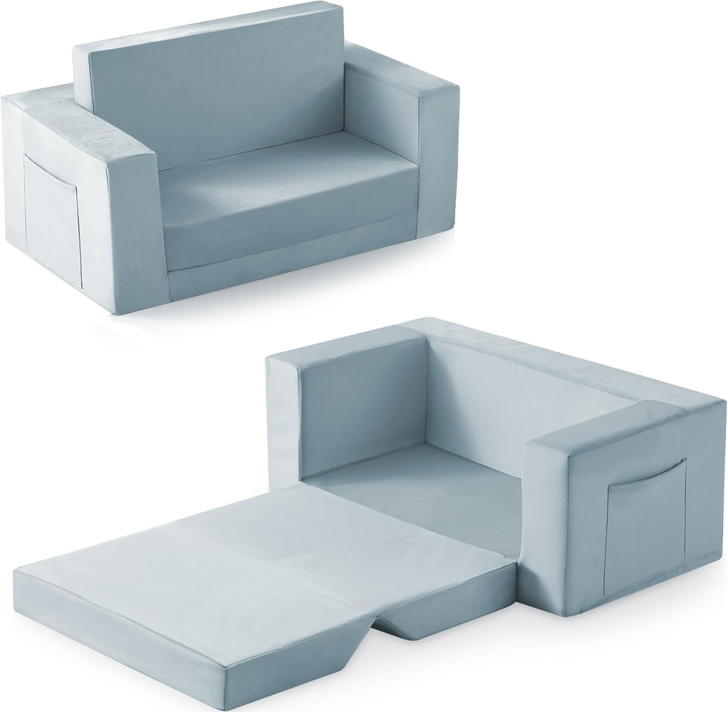 Kids Couch 2-in-1 Toddler Chair Comfy for 1-3 Years Old