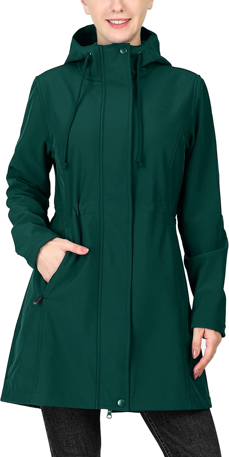 33,000ft Women's Softshell Long Jacket: Warm & Windproof