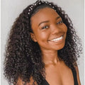 Deep Wave Headband Wig Human Hair 18Inch Glueless Non Lace Front