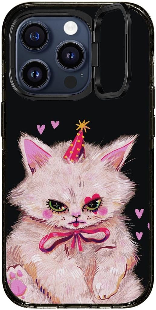 CASETiFY Impact Ring Stand Case for iPhone 15 Pro - Clown Kitty