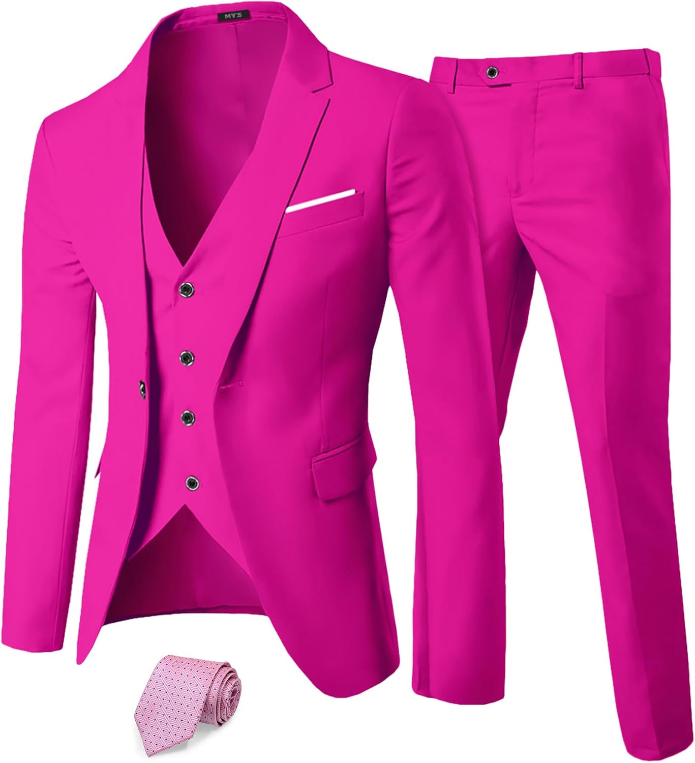 MY'S Men's 3 Piece Suit Set for Weddings, Parties, and Business
