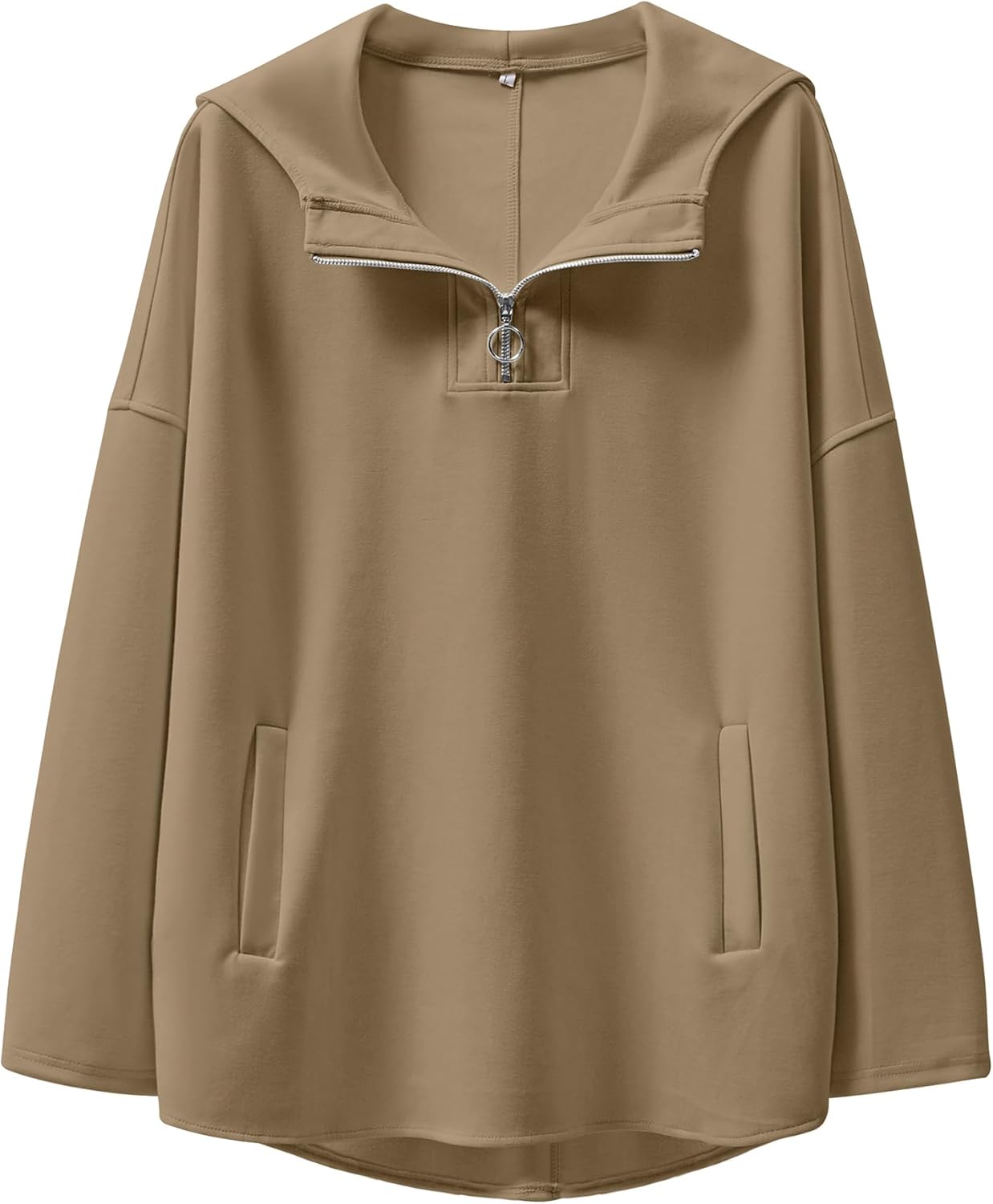 Oversized Hoodie Quarter Zip Sweatshirts for Trendy Teens