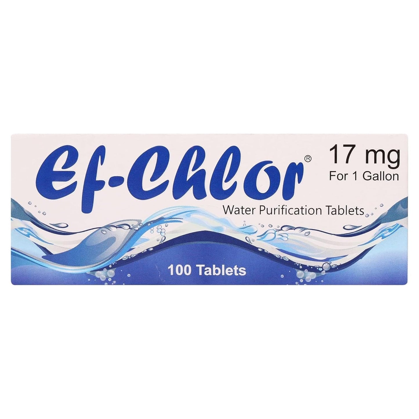 Portable Water Purification Tablets - 100 Pills - Emergency, Travel, Camping