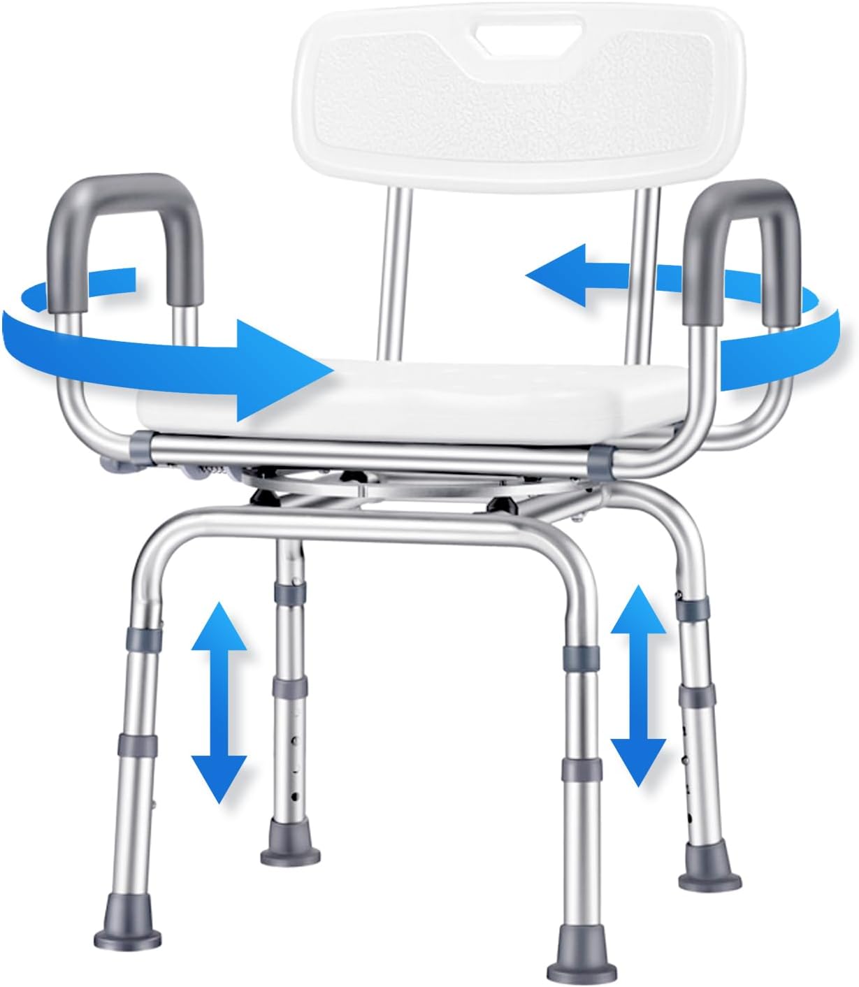 450LB Heavy Duty Swivel Shower Chair for Elderly - PILSAMAS