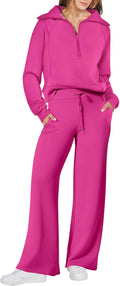 ANRABESS Women 2 Piece Outfits 2025 Fall Wide Leg Lounge Set Women's