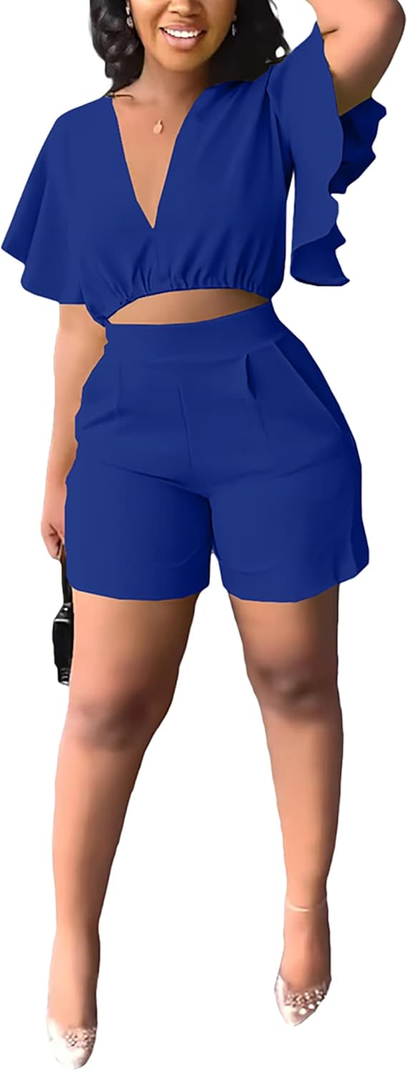 Fooullaide Womens Summer 2 Piece Outfit Set for Beach Vacations