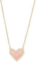 Ari Heart Adjustable Length Pendant Necklace in Rose Quartz - Feminine