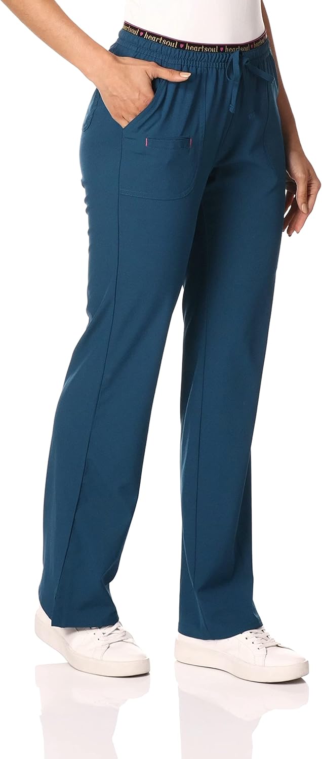 Heartsoul Drawstring Scrub Pants for Women with Flare Leg