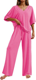 Ekouaer Pajama Sets for Women 2 Piece Lounge Set - Soft Comfy Shoes