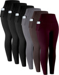 Leggings with Pockets for Women - High Waisted Tummy Control 6-Pack if