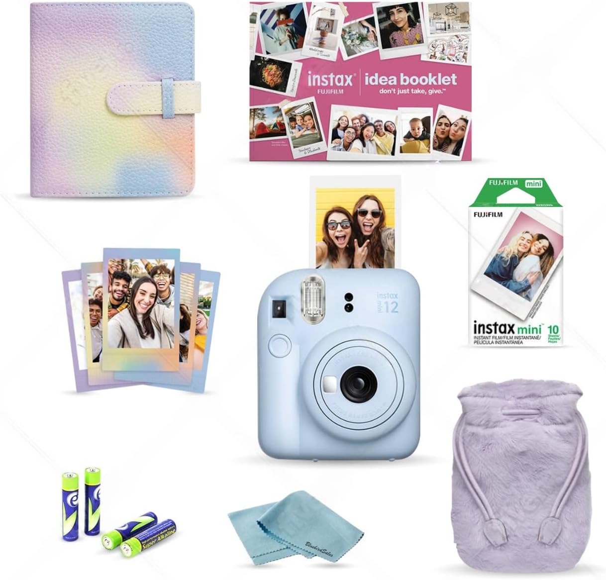 Fujifilm INSTAX Mini 12 (2024) Bundle + Batteries & Cloth - Capturing Every Moment