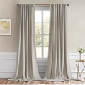 MIULEE Natural Back Tab Blackout Curtains 102in Panels - Room