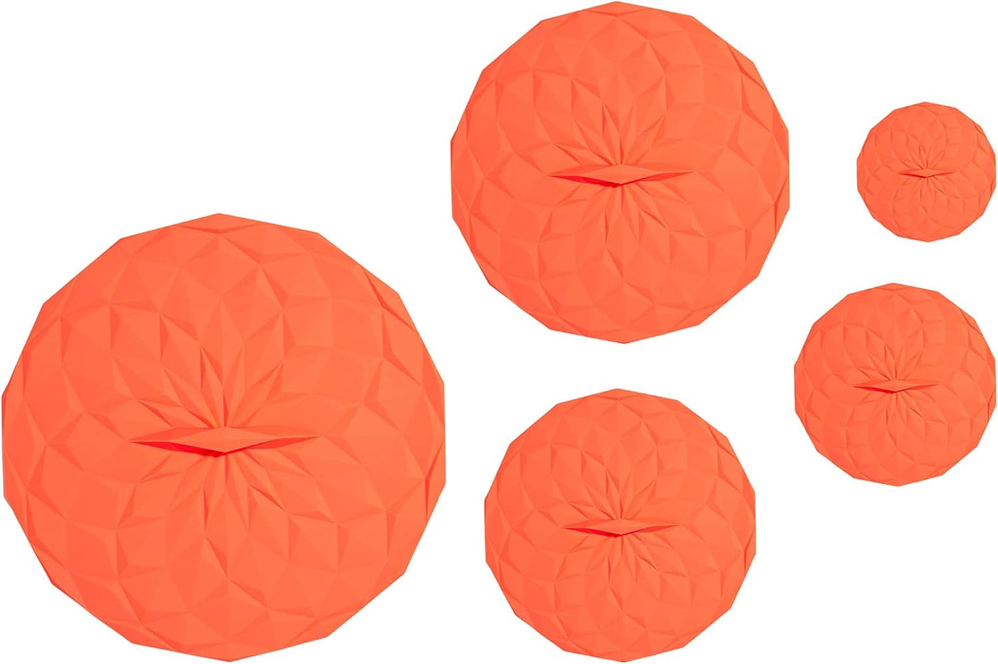Get It Right Silicone Suction Lids - Heat Resistant Splatter Cover - 5 Pack, Orange