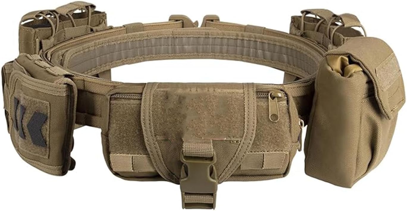 Tactical Battle Belt with Quick Release & Accessory Pouches