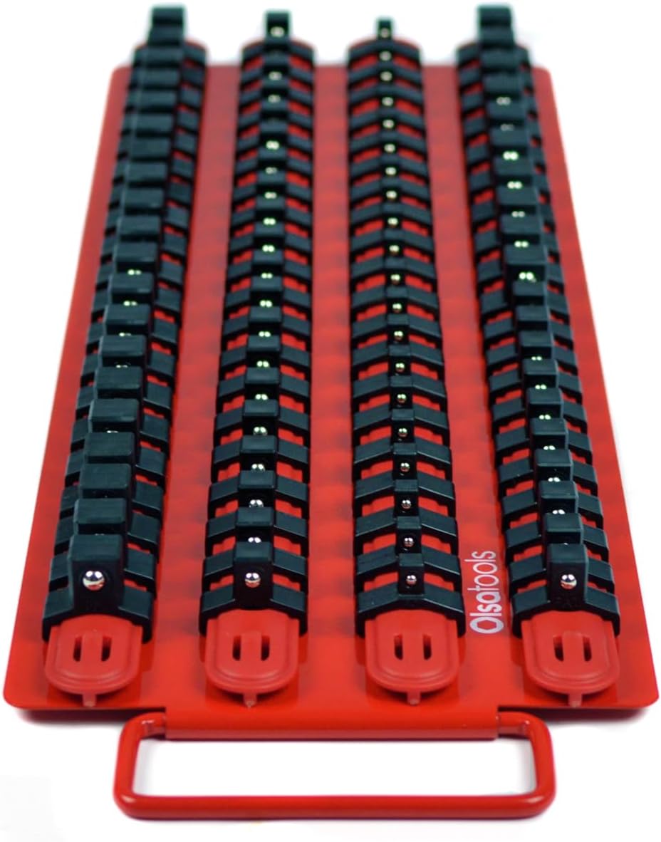 Olsa Tools Socket Organizer Tray - Portable Red Rail