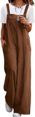 Corduroy Overalls Women Wide Leg Jumpsuit - Relaxed Fall Staple