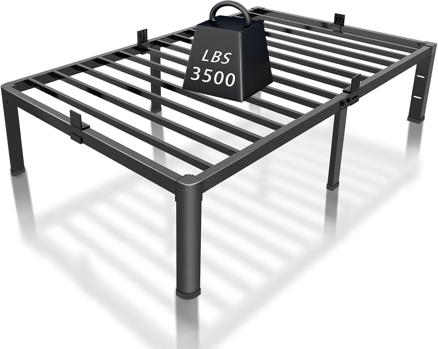 ROIL 12 inch Twin Bed Frame with Headboard and Round Legs