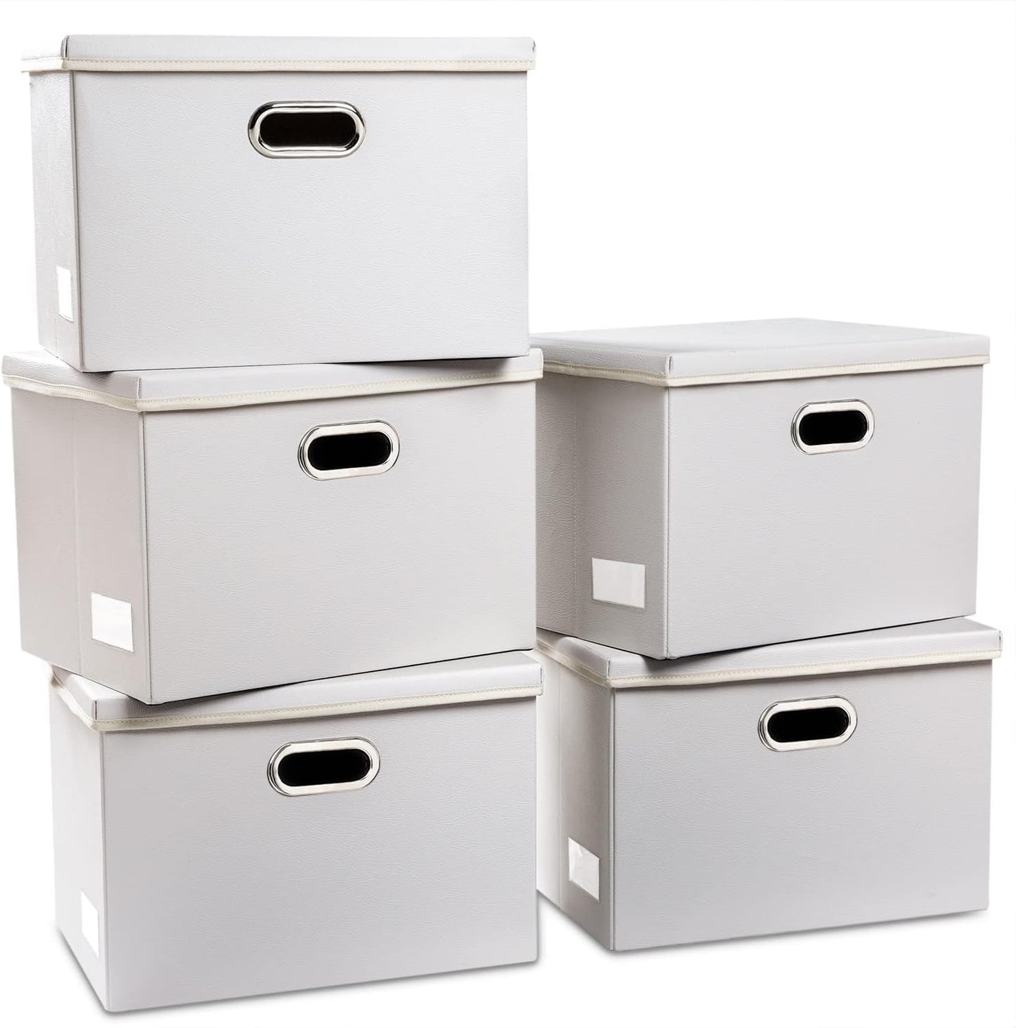 PRANDOM Large Stackable Storage Bins with Lids for Organizing
